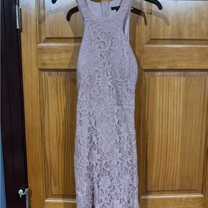 Elegant Lace Dress in Soft Pink